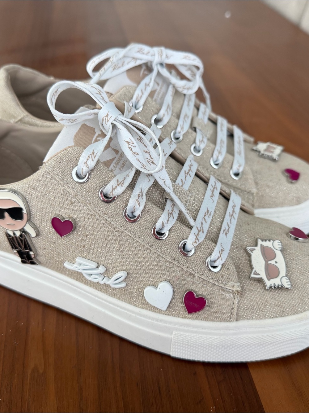 Karl Lagerfeld Paris Cate Pins Canvas Sneakers (Size 6.5)